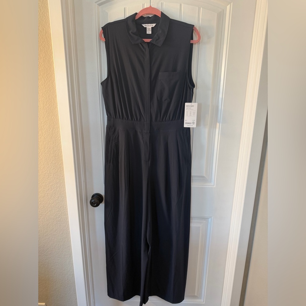 Athleta Blue Brooklyn Heights Sleeveless Wide Leg Jumpsuit